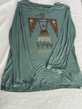 Double D Ranch Thunderbird Embroidered  Top
